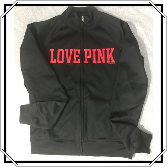 PINK Victoria's Secret Tops - Pink by VS Black/Red Rutgers Jacket Size M NWOT